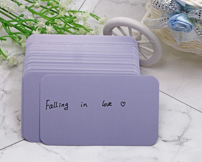 Penta Angel 100 Pcs Mini Paper Blank Gift Notes Cards DIY Craft Small Word Business Message Cards (Light Purple) - Image 5